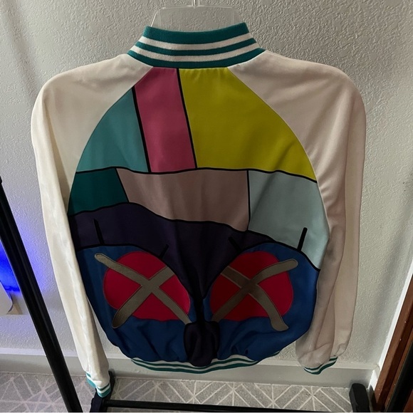 KAWS x MIRA MIKATI sz 40 S White Blue Bomber Jacket Snap Buttons $1895 - Picture 4 of 16